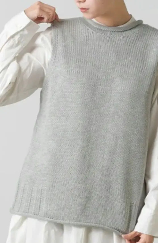 Simple vest Light gray L New