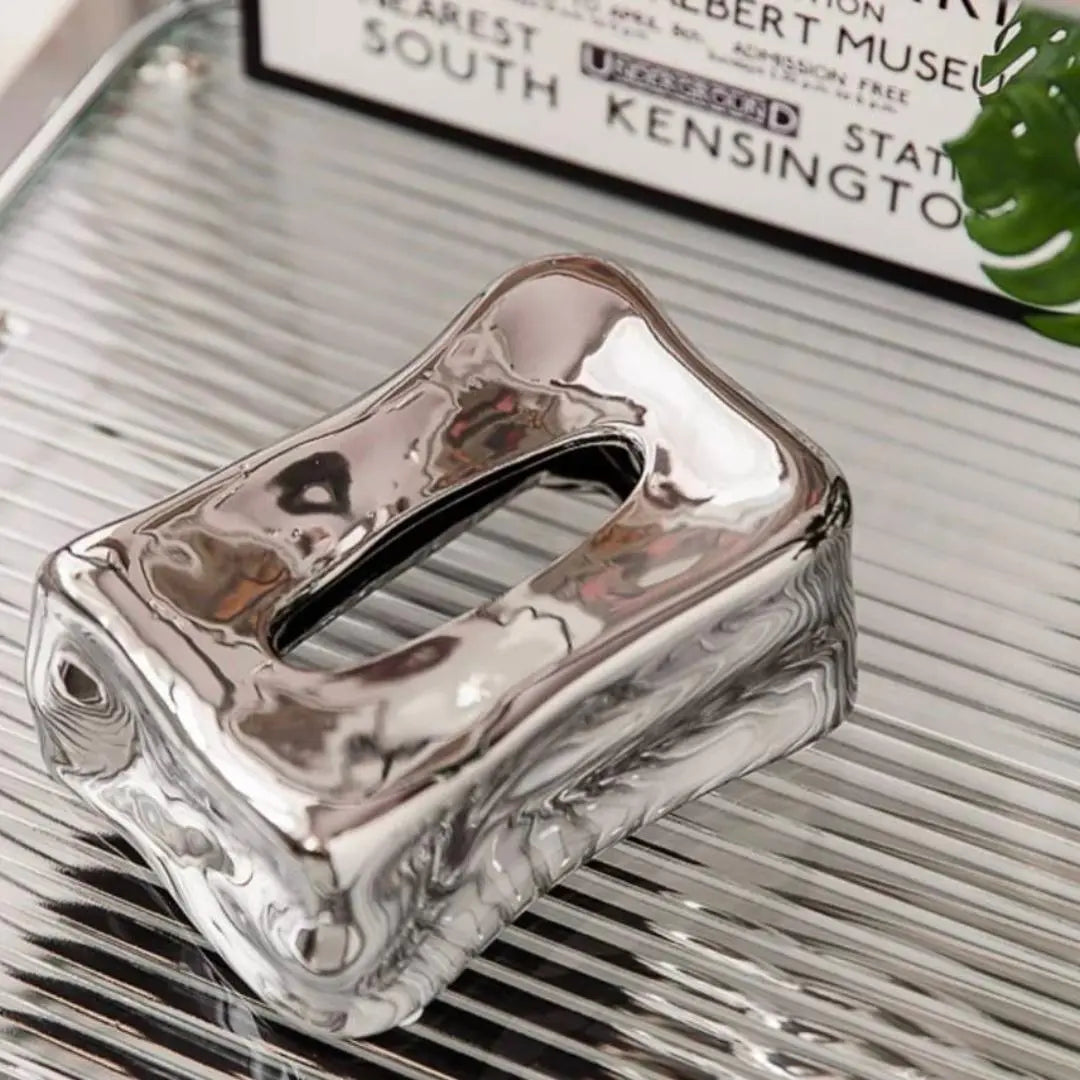 Tissue case Small Ceramic Interior Silver Silver Luxury