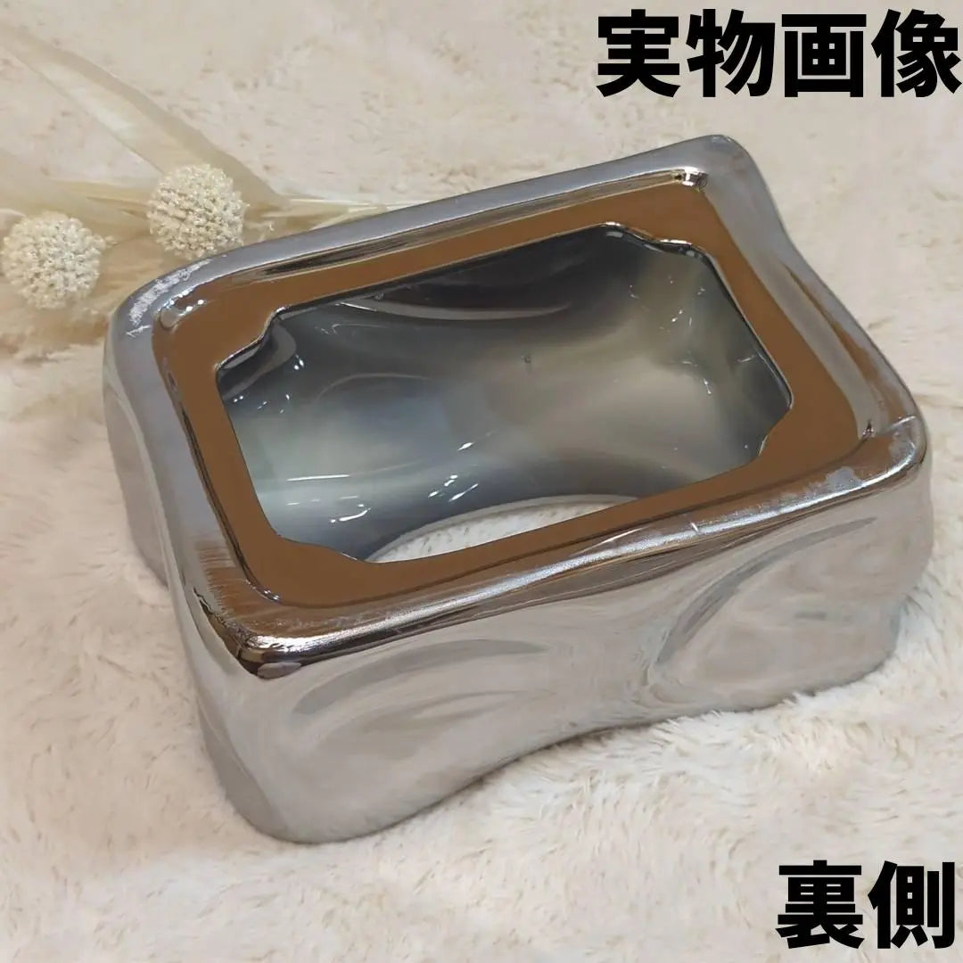 Tissue case Small Ceramic Interior Silver Silver Luxury