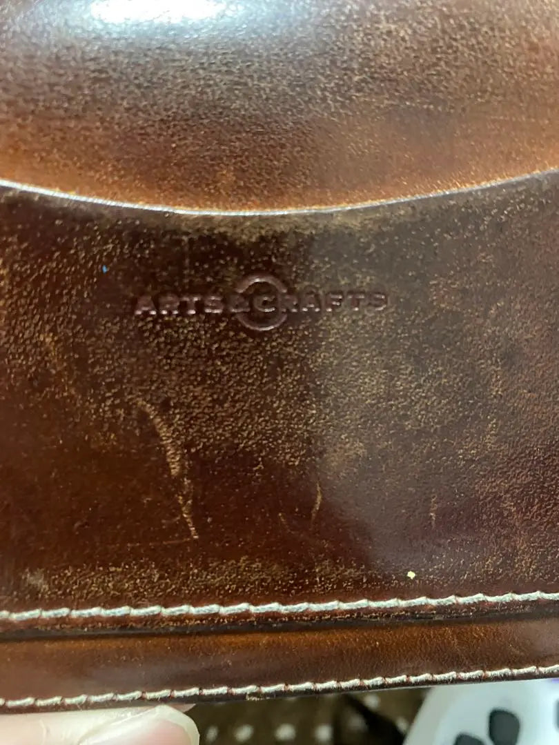 ARTS CRAFTS Leather Coin Case Wallet Brown