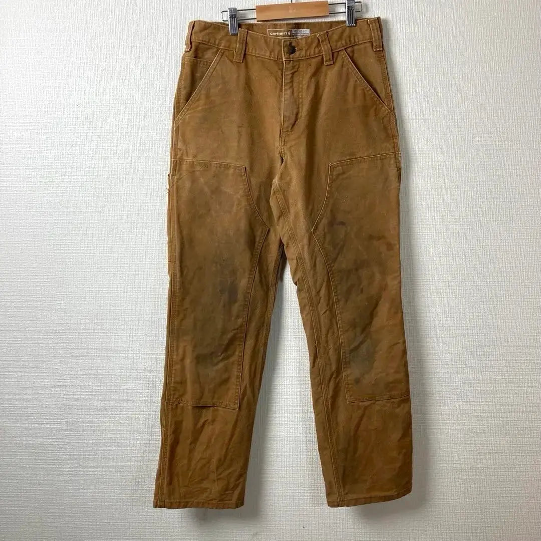 844 carhartt double knee dark coffee w30 duck