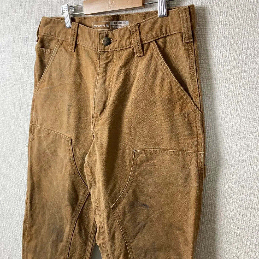 844 carhartt double knee dark coffee w30 duck