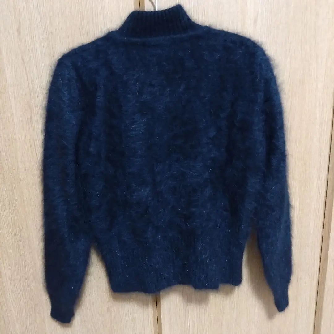 Angora blend twin knit black M