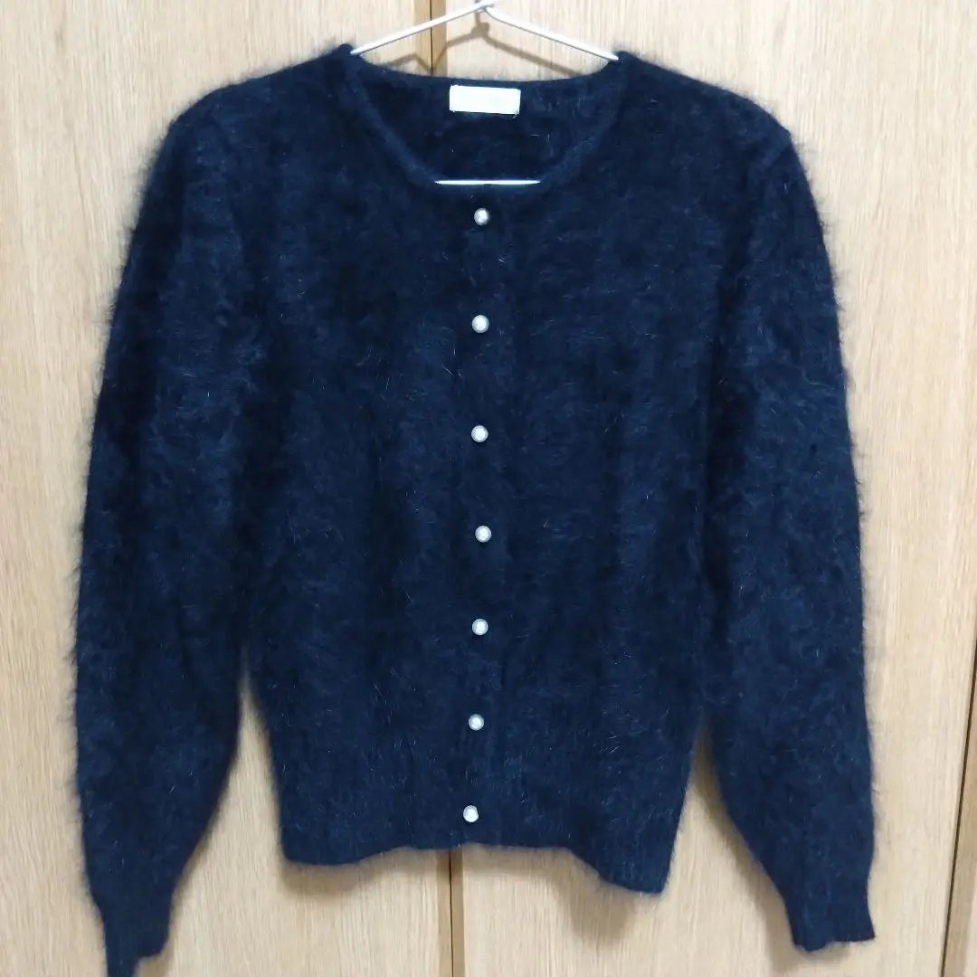 Angora blend twin knit black M