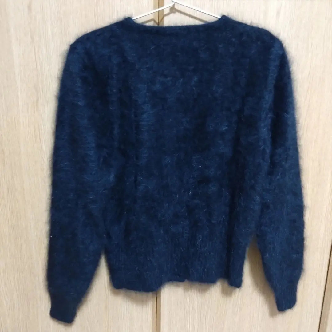 Angora blend twin knit black M