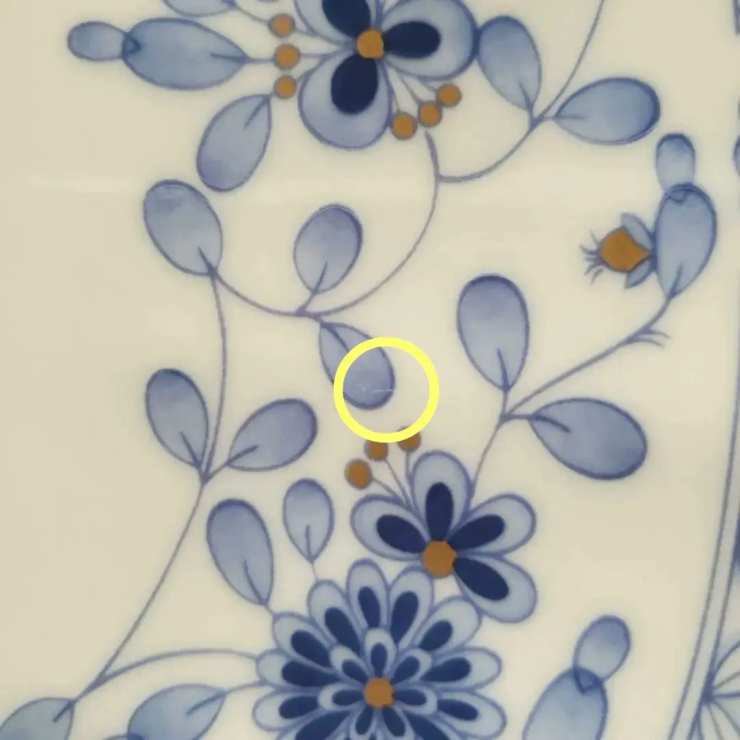 Narumi Large plate plate diameter 27cm bone china blue floral pattern for whole cakes, etc.