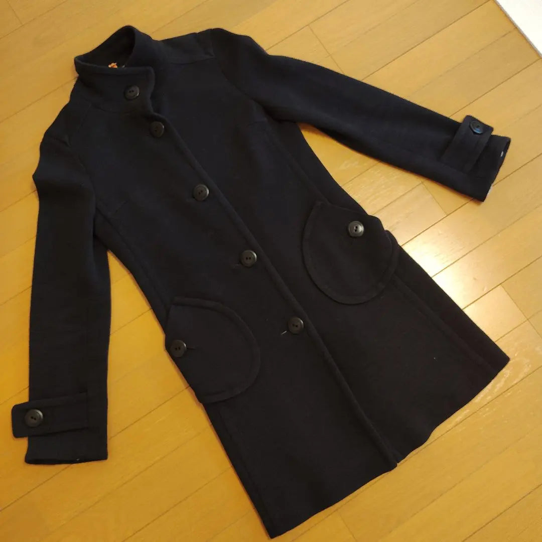 Relacher black wool coat