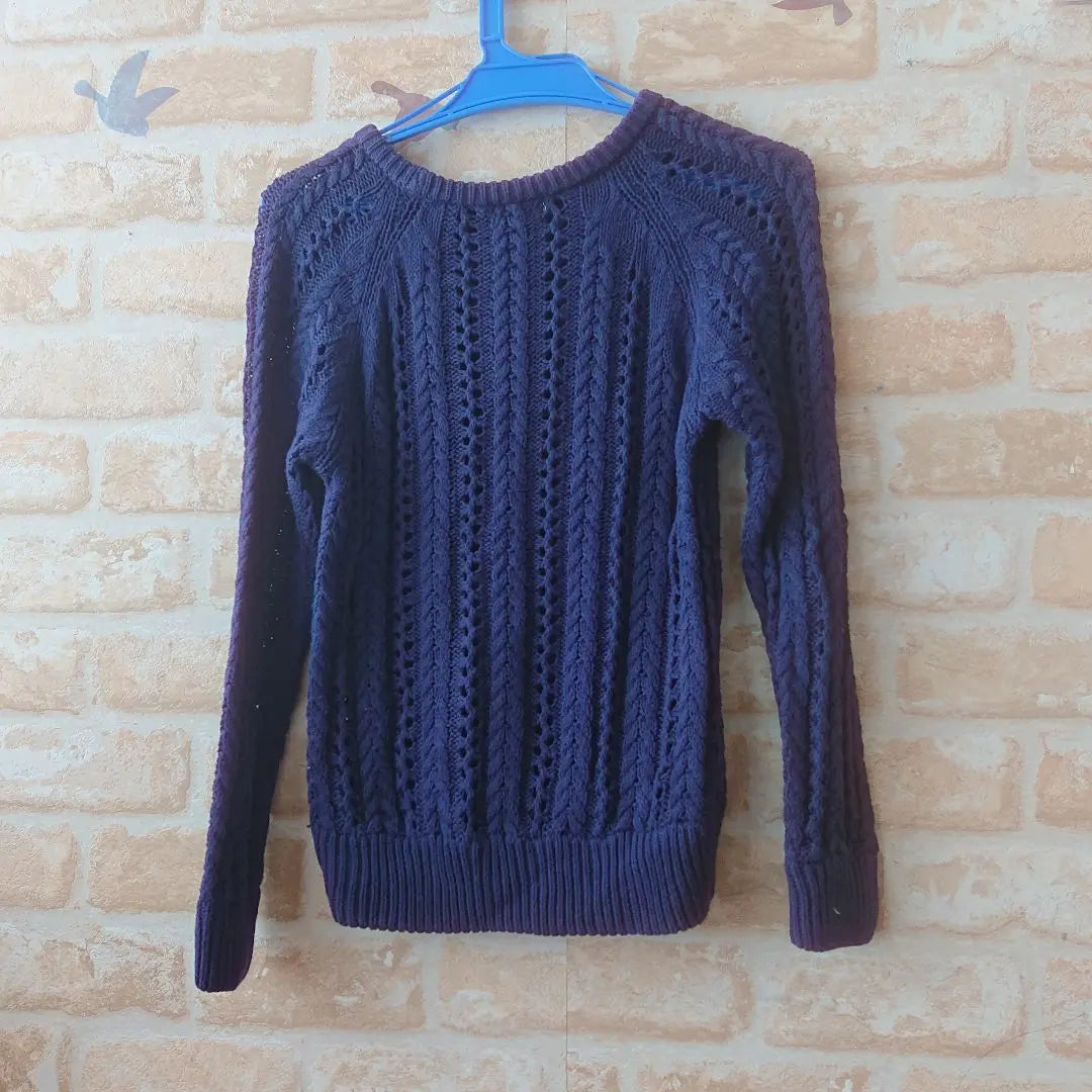 ★logiZ★Used★Simple knit long sleeve knit top★Navy★M