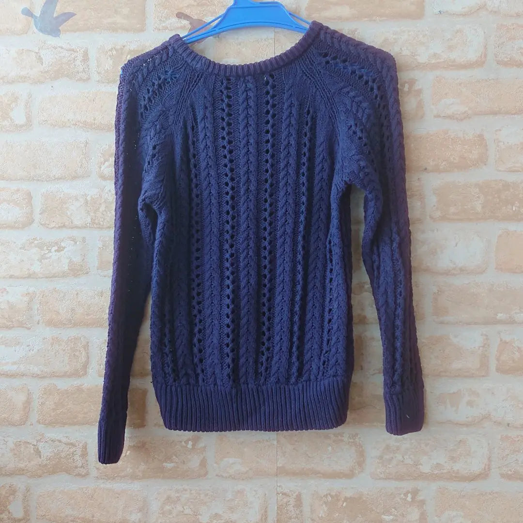 ★logiZ★Used★Simple knit long sleeve knit top★Navy★M