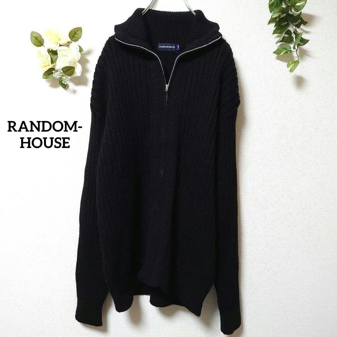 RANDOM-HOUSE Rib Knit Cardigan Full Zip 100% Wool