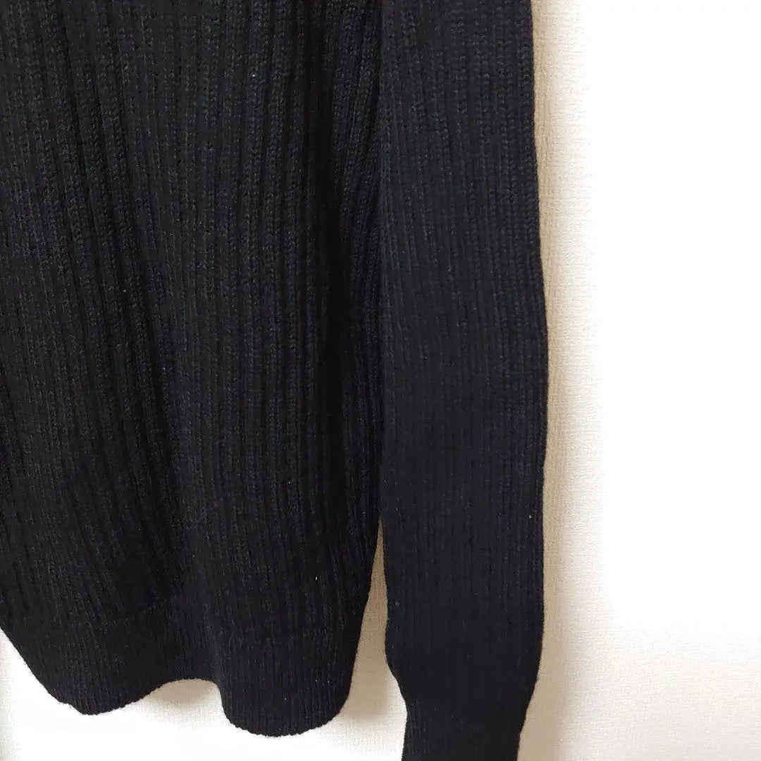 RANDOM-HOUSE Rib Knit Cardigan Full Zip 100% Wool