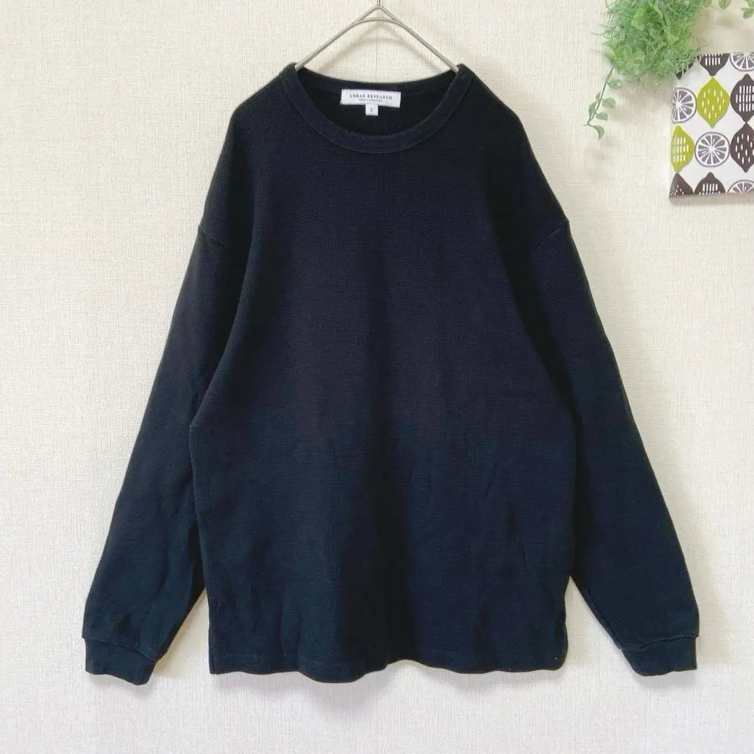 [Urban Research] Stuffed Waffle Long Sleeve Black S Simple