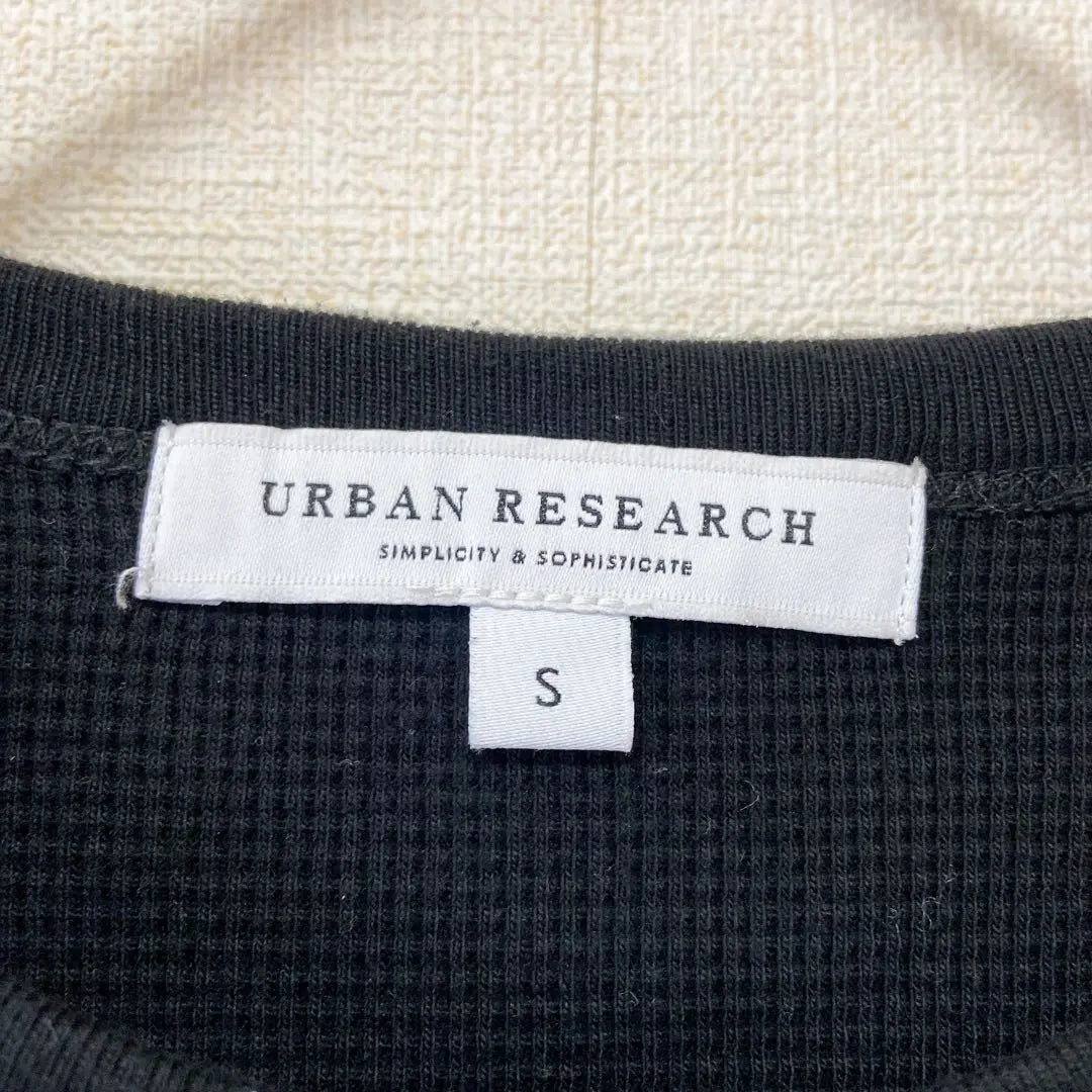 [Urban Research] Stuffed Waffle Long Sleeve Black S Simple