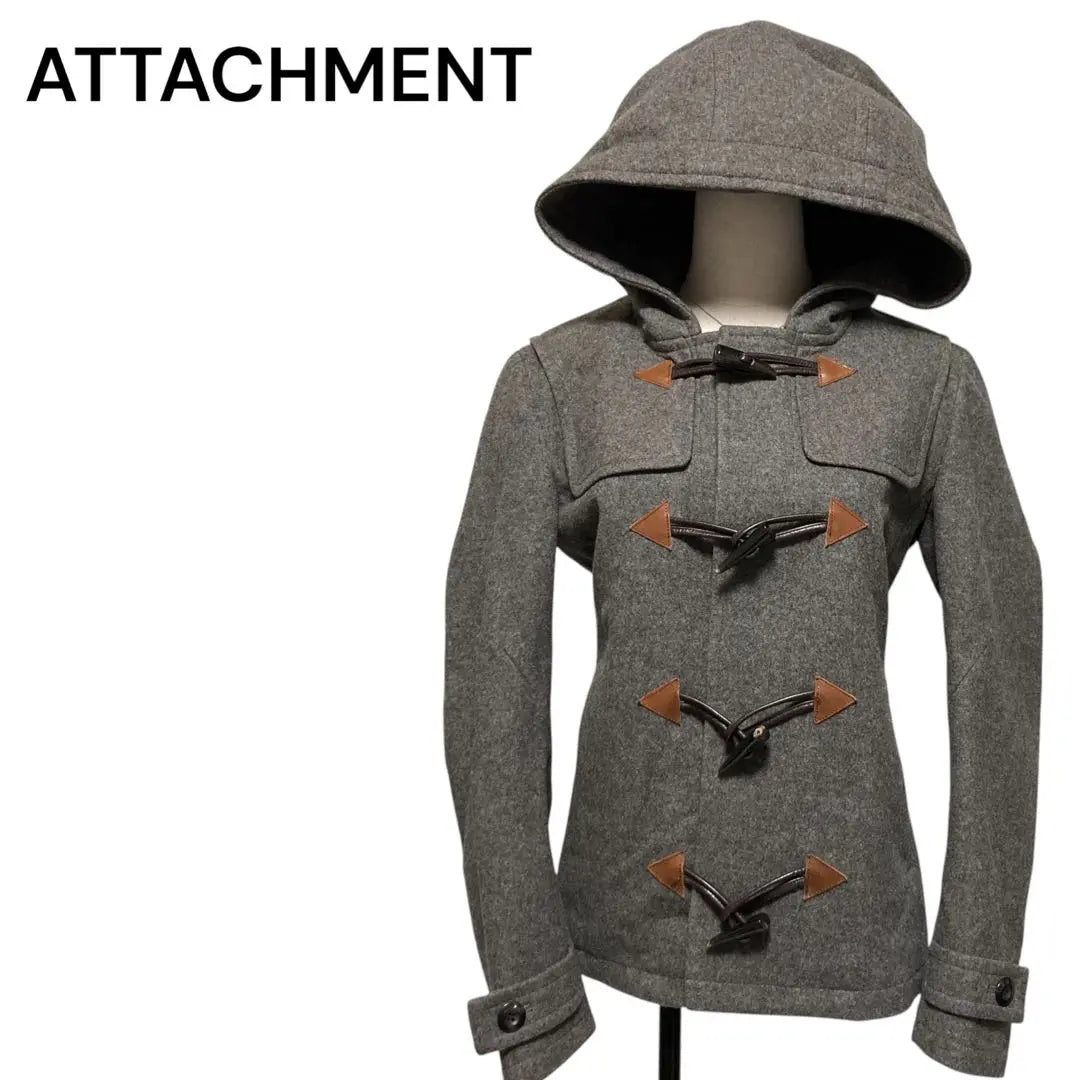 [Extreme] Attachment Duffle Coat Silver Botan Size 2 | 【極美品】アタッチメント　ダッフルコート　シルバー 　トグルボタン　サイズ２