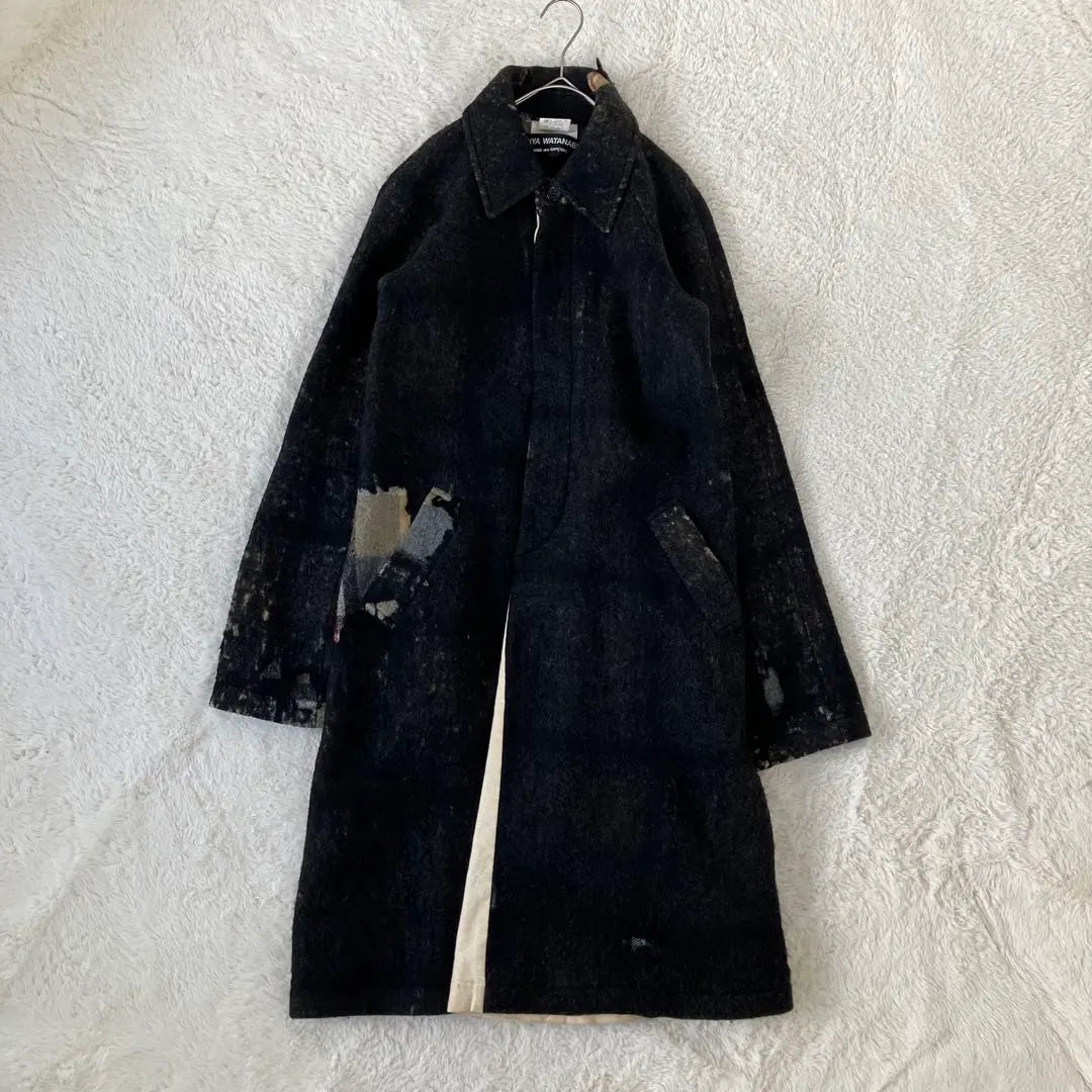 Rare JUNYA WATANABE Damage Processing Wool shrinking Chester coat | 希少 JUNYA WATANABE ダメージ加工 ウール縮絨 チェスターコート