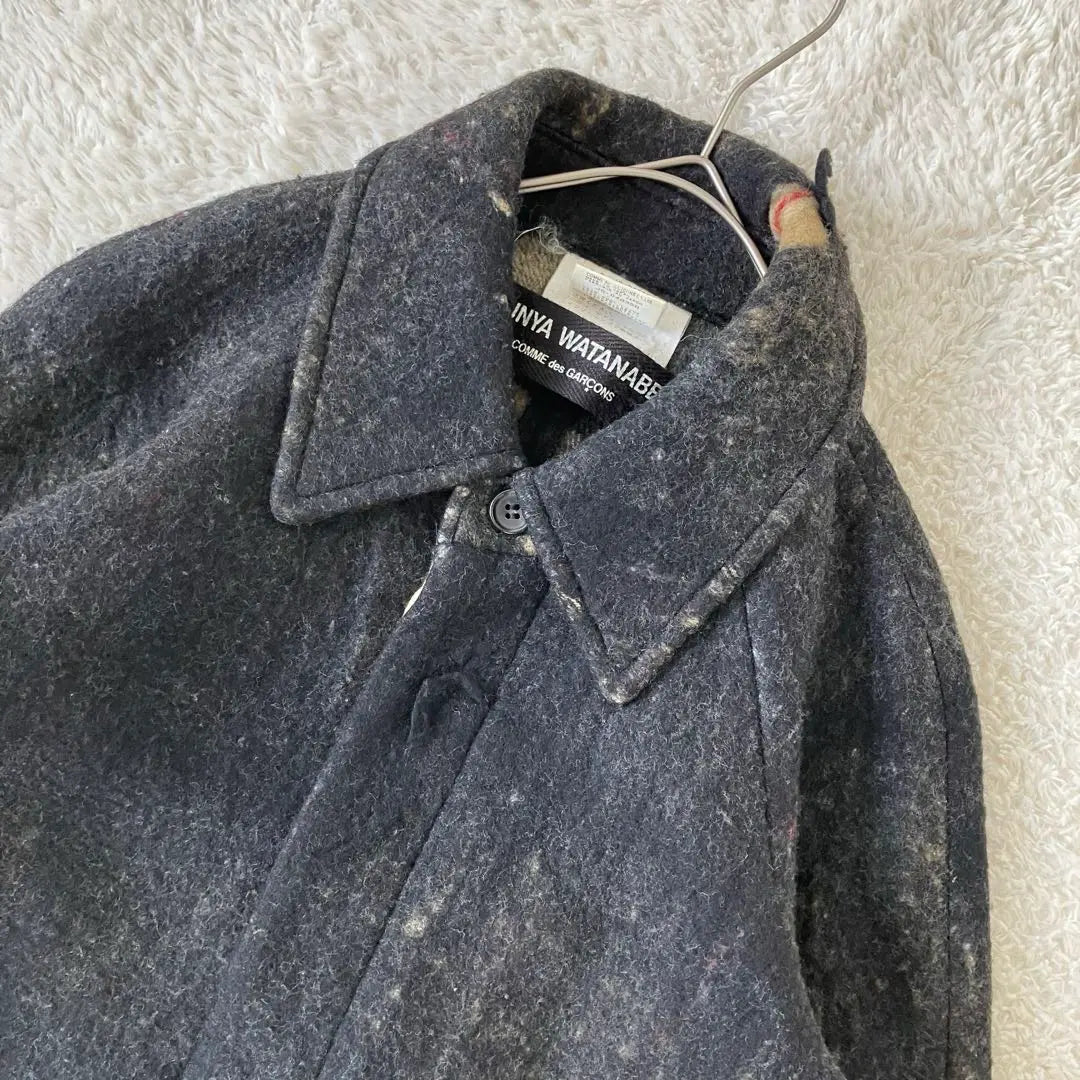 Rare JUNYA WATANABE Damage Processing Wool shrinking Chester coat | 希少 JUNYA WATANABE ダメージ加工 ウール縮絨 チェスターコート