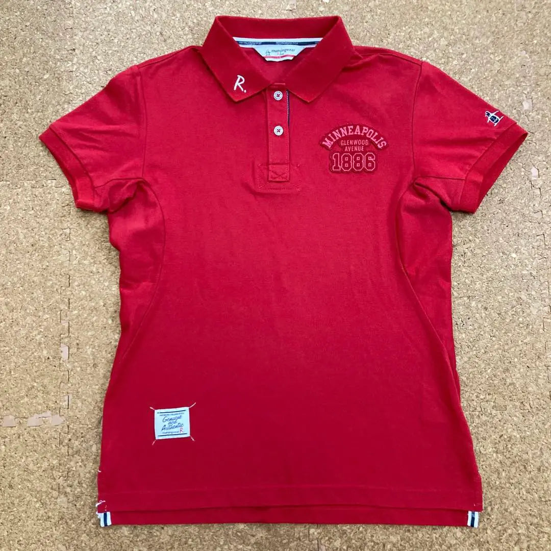 [Good condition] Munsingwear polo shirt L women's red | 【美品】マンシングウェア munsingwear ポロシャツ Lレディース 赤