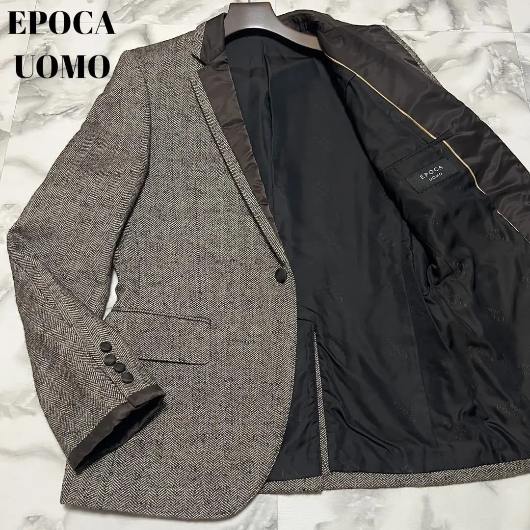 [Good condition] Epoka Womo Tailored Jacket Tweed Switch Brown 48 L