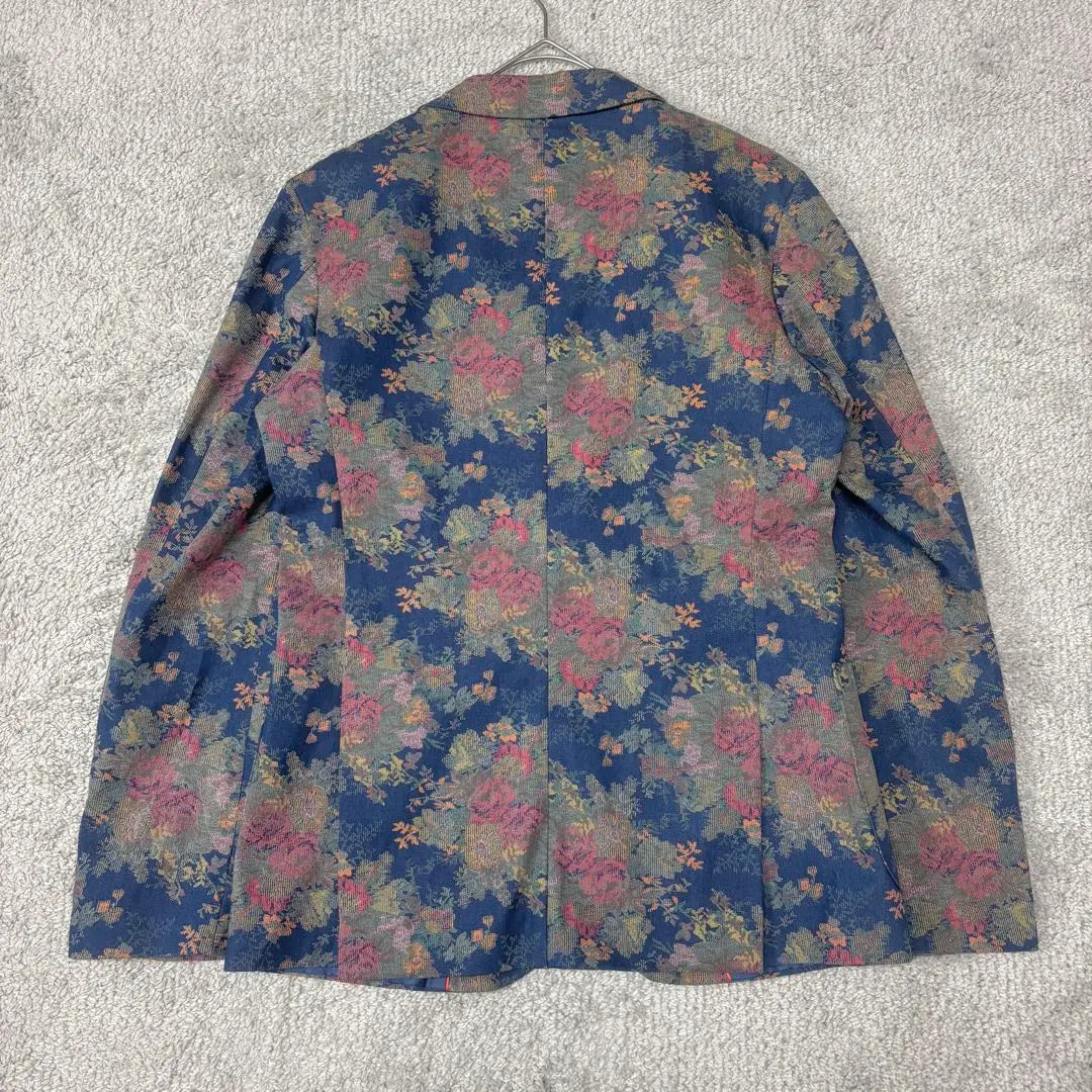 Chaqueta entallada con estampado floral de San Francisco en azul M Precioso estampado japonés