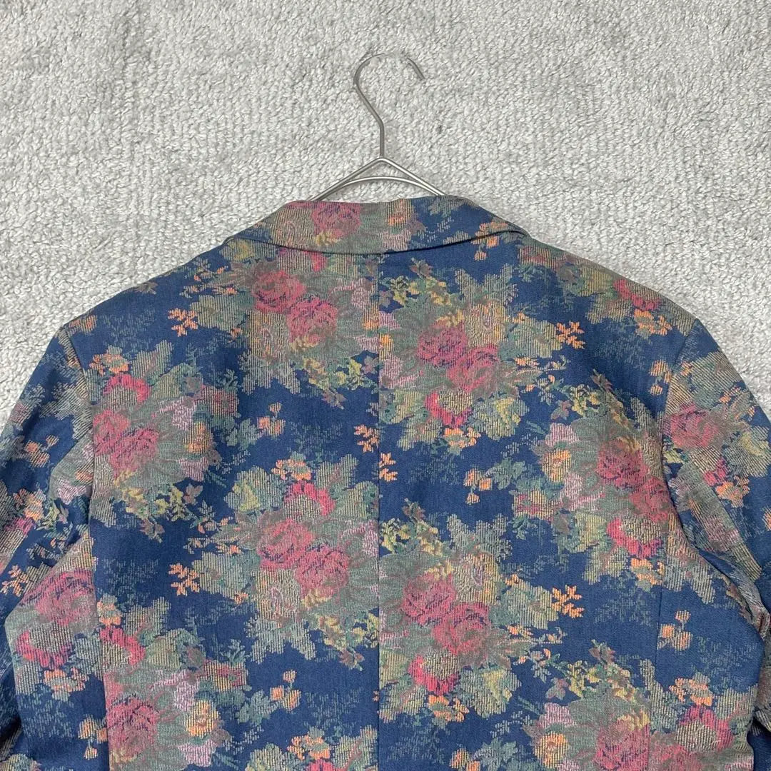 Chaqueta entallada con estampado floral de San Francisco en azul M Precioso estampado japonés