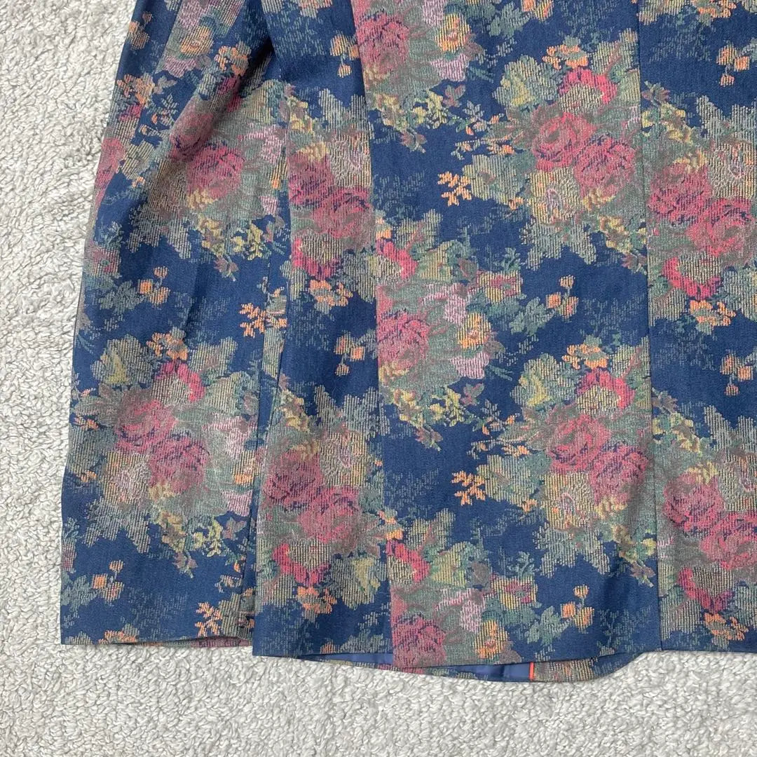 Chaqueta entallada con estampado floral de San Francisco en azul M Precioso estampado japonés