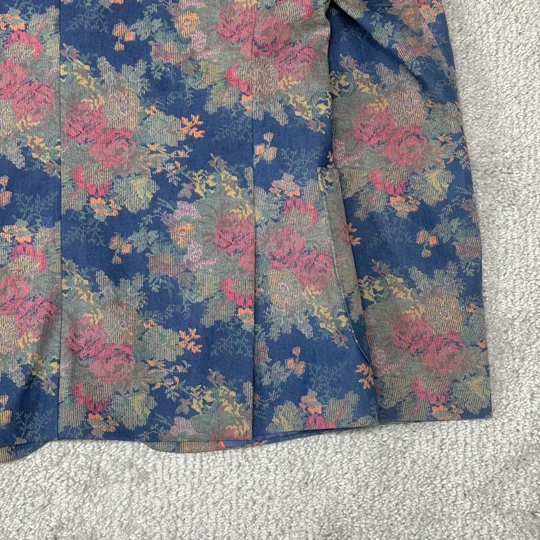 Chaqueta entallada con estampado floral de San Francisco en azul M Precioso estampado japonés