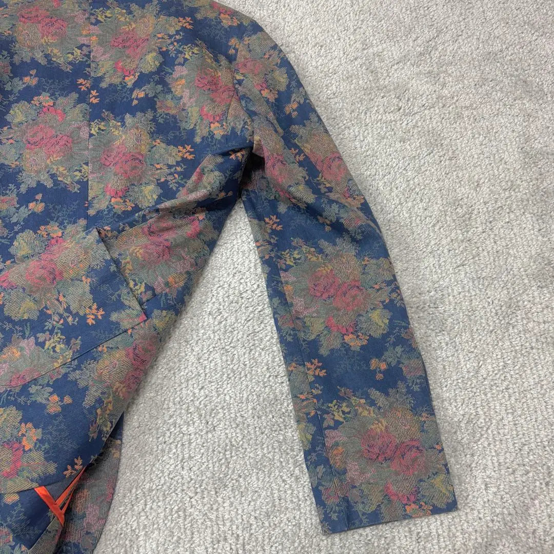 Chaqueta entallada con estampado floral de San Francisco en azul M Precioso estampado japonés