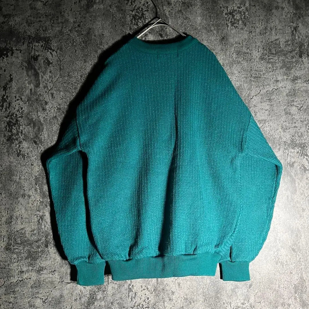 Vintage Green Half Zip Knit Vintage Retro Unique