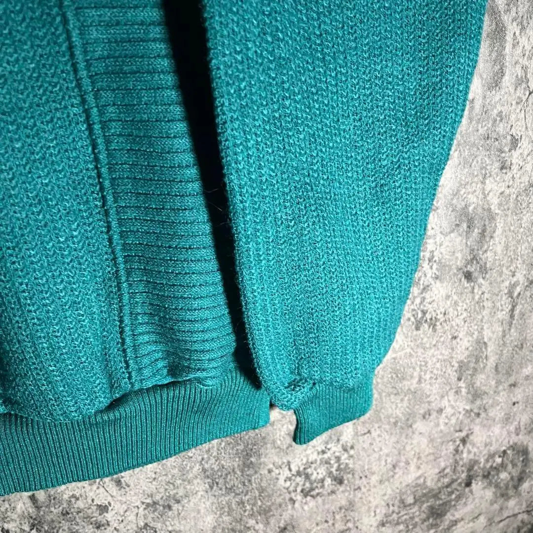 Vintage Green Half Zip Knit Vintage Retro Unique