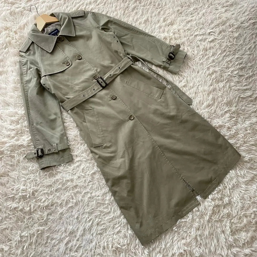 [Lands End] Gabardina 100% algodón Charretera Hermoso forro clásico