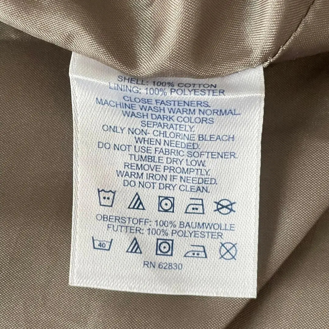 [Lands End] Gabardina 100% algodón Charretera Hermoso forro clásico