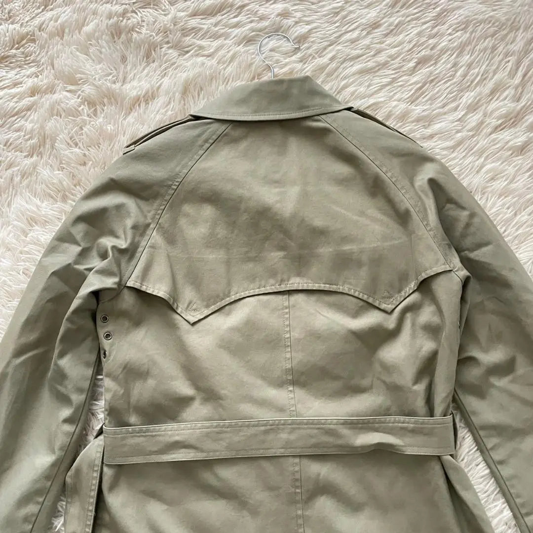 [Lands End] Gabardina 100% algodón Charretera Hermoso forro clásico