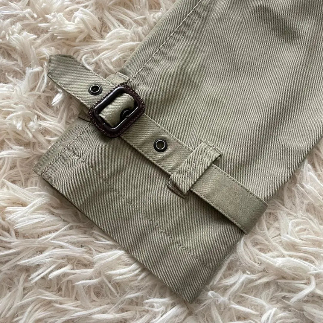 [Lands End] Gabardina 100% algodón Charretera Hermoso forro clásico