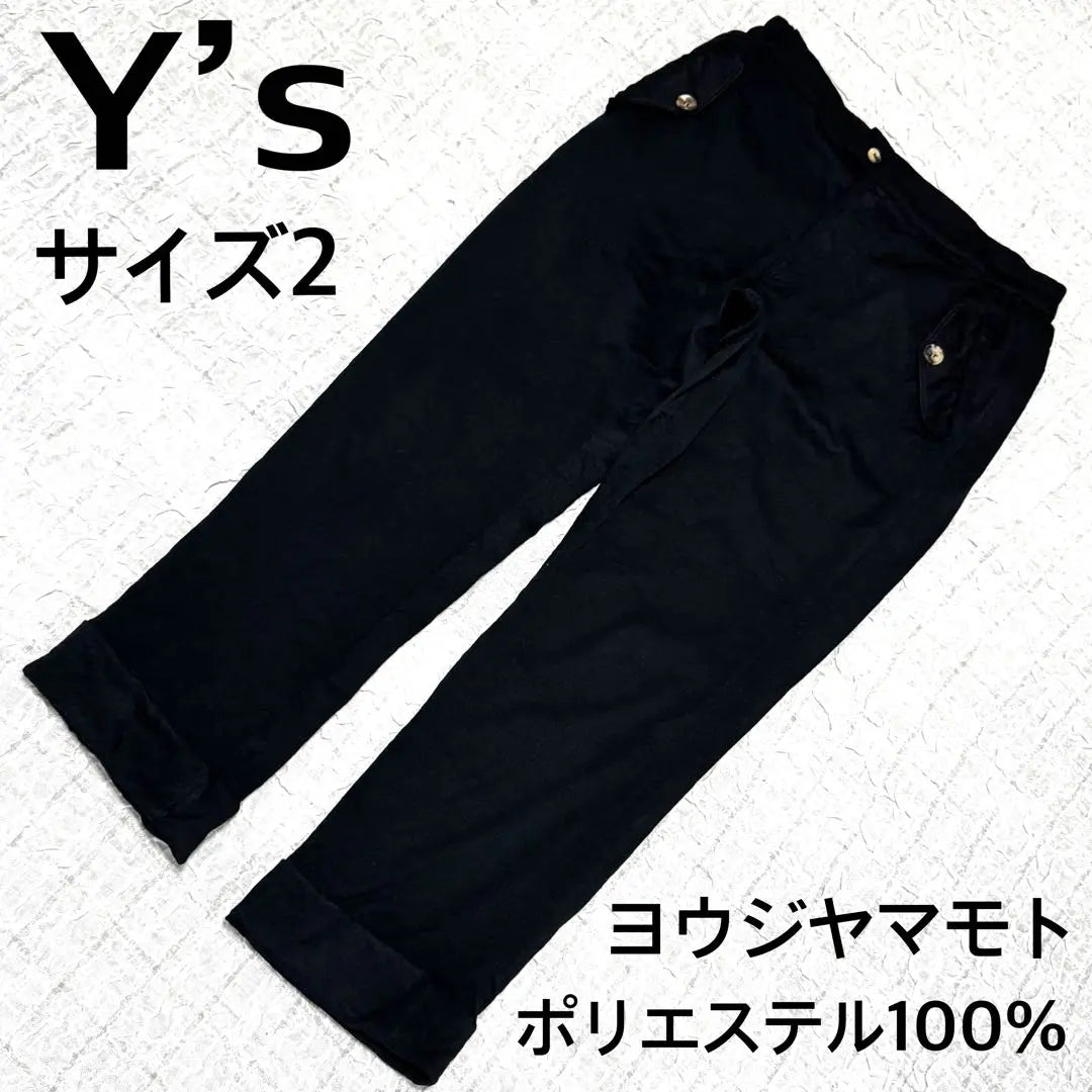 Y's Black Stretch Slacks Size 2 100% Polyester