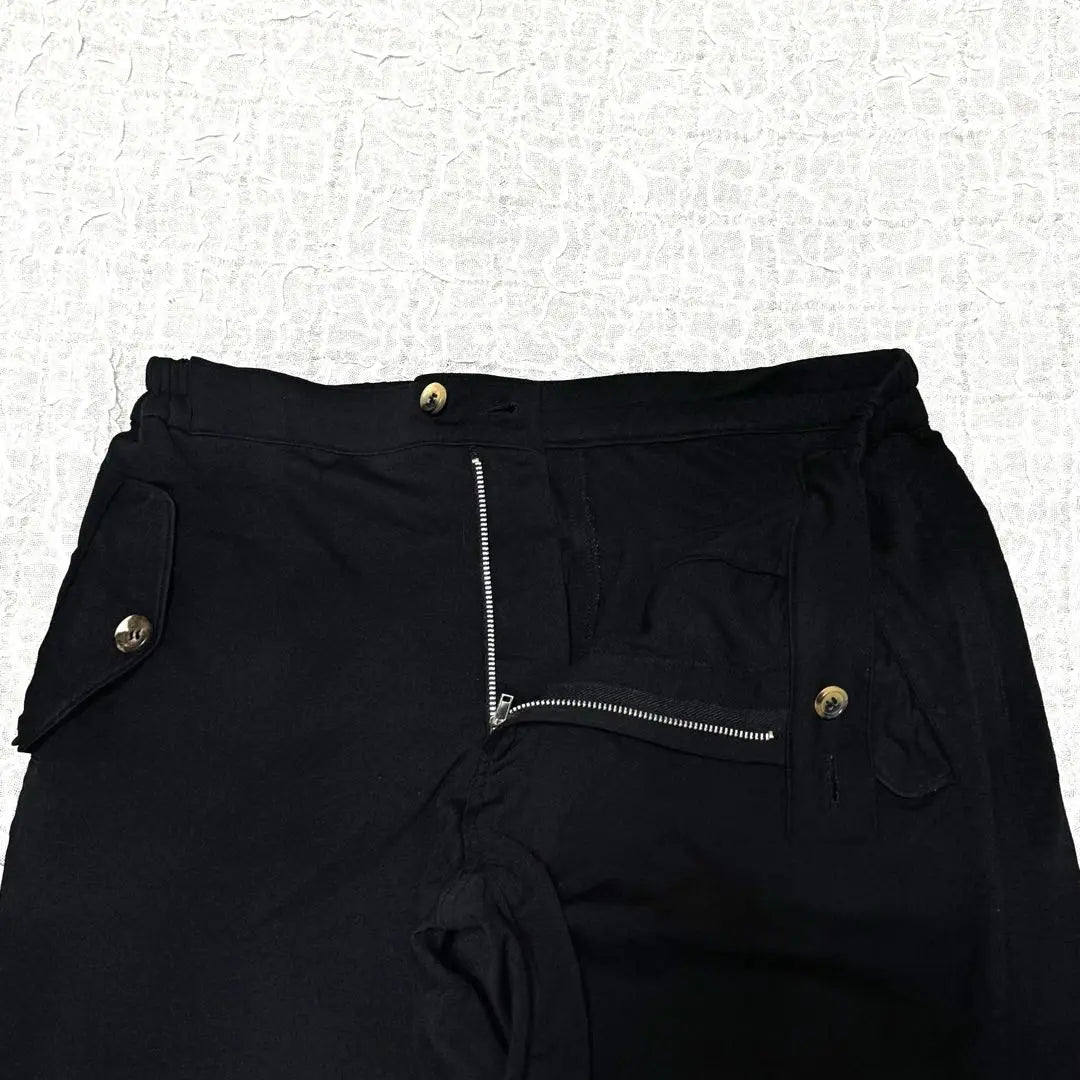 Y's Black Stretch Slacks Size 2 100% Polyester