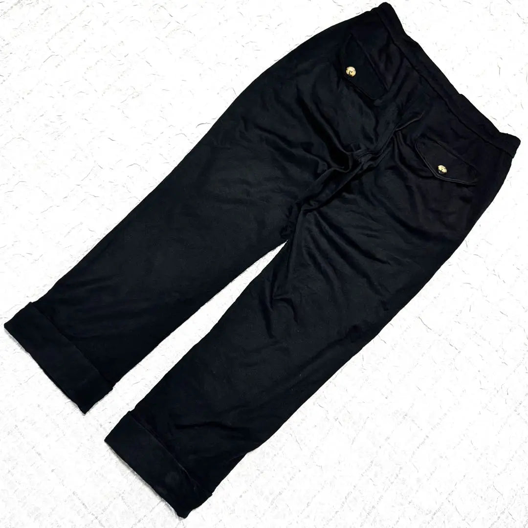 Y's Black Stretch Slacks Size 2 100% Polyester