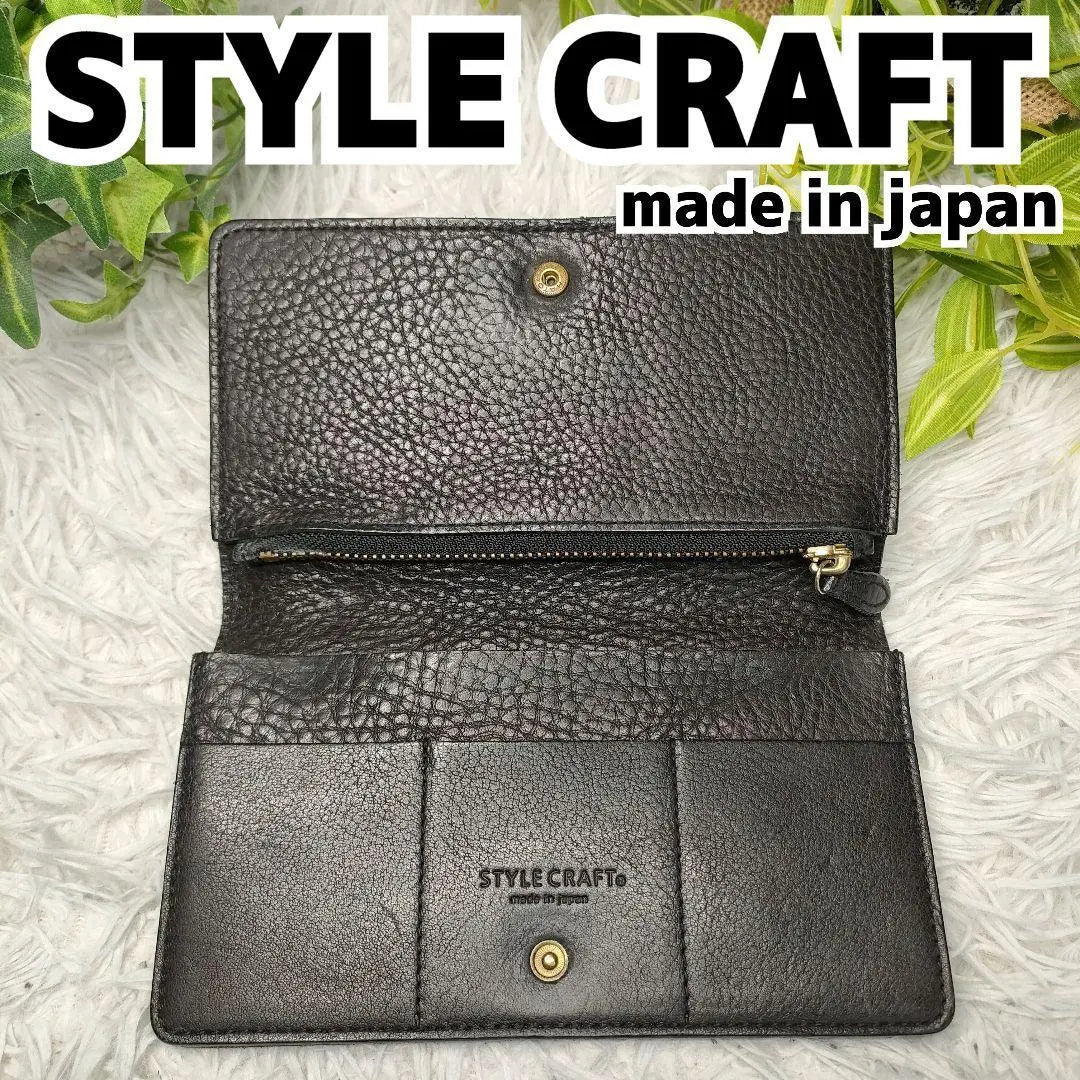 Stylecraft long wallet black leather STYLE CRAFT wallet leather black