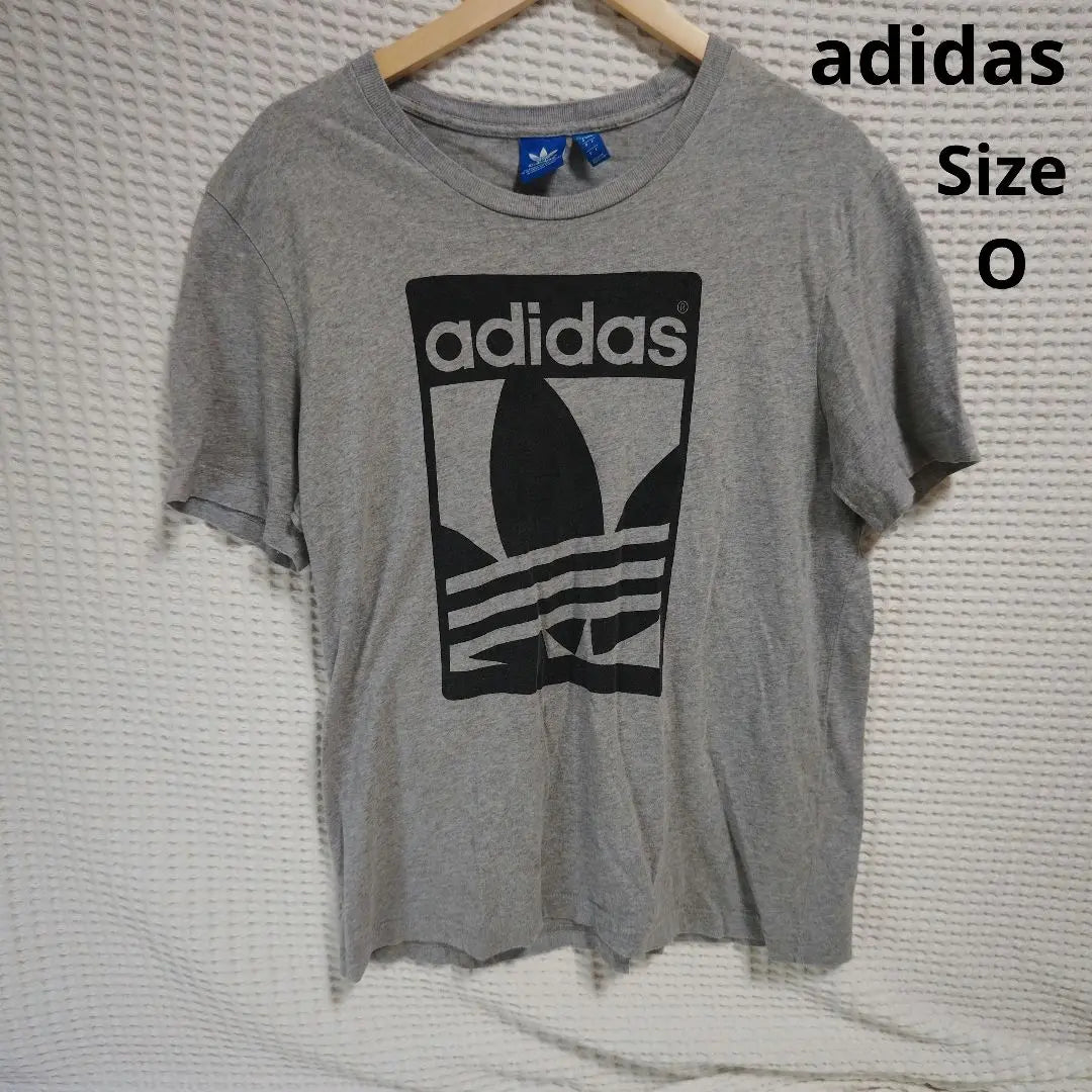 [Popular☆Stylish☆adidas] Gray Trefoil Logo T-shirt Size O