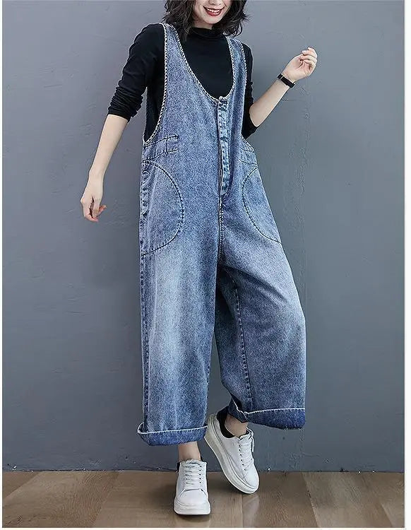 Large size women's overalls, overalls, pants, denim