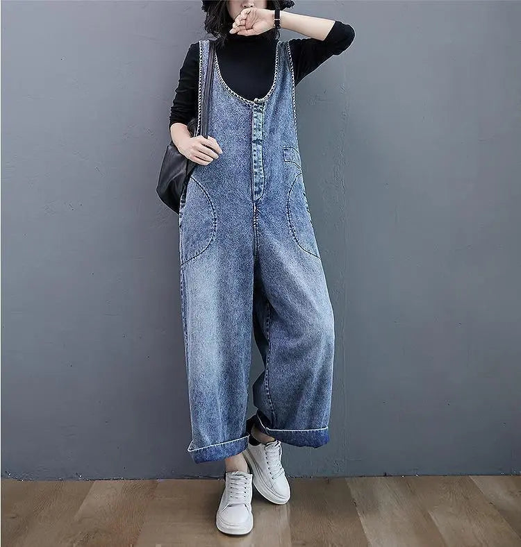 Large size women's overalls, overalls, pants, denim