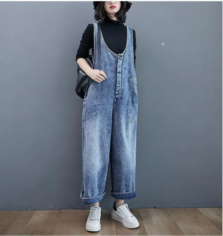 Large size women's overalls, overalls, pants, denim