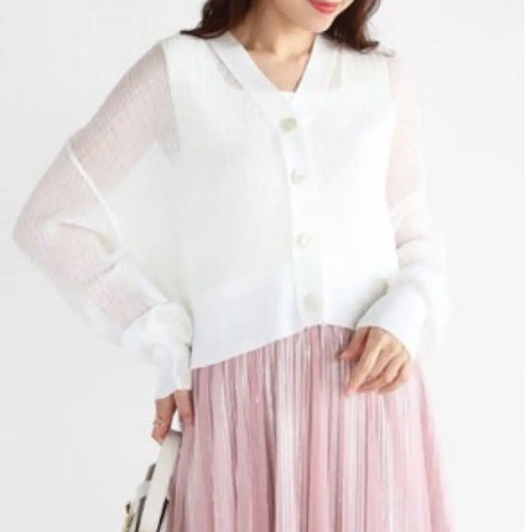 Vin Ample Cropped Sheer Knit Cardigan | Vin Ample クロップドシアーニットカーディガン