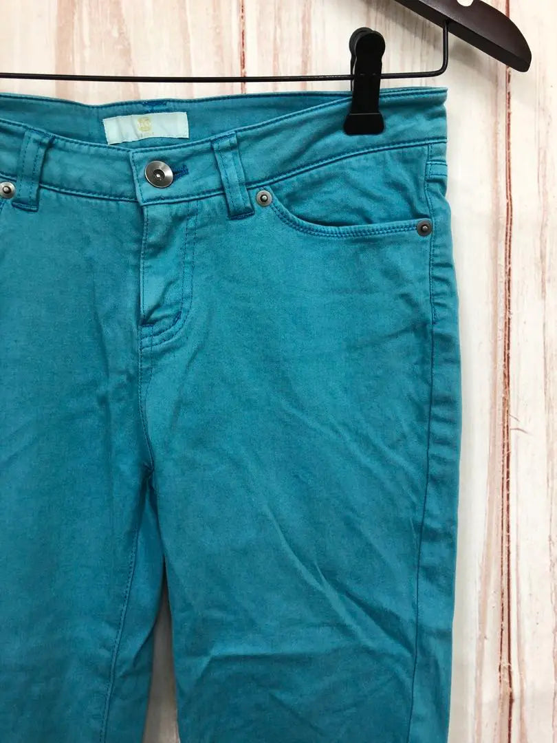 Rusuk Colored Pants Capri Pants Unique Emerald Green Low Waist