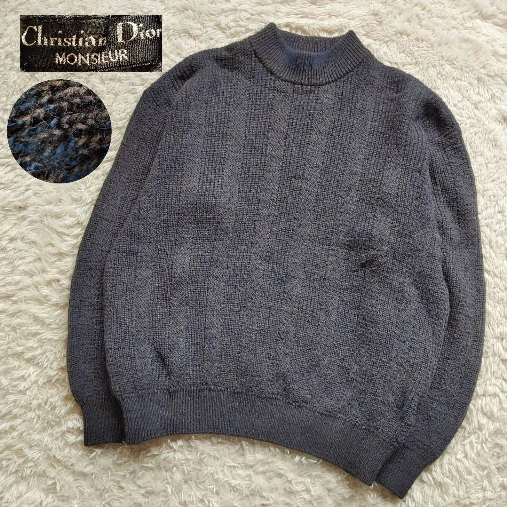 [Christian Dior] Mixed Wool Mock Neck Knit Sweater