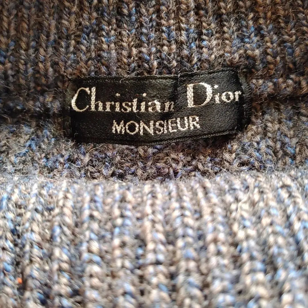 [Christian Dior] Mixed Wool Mock Neck Knit Sweater