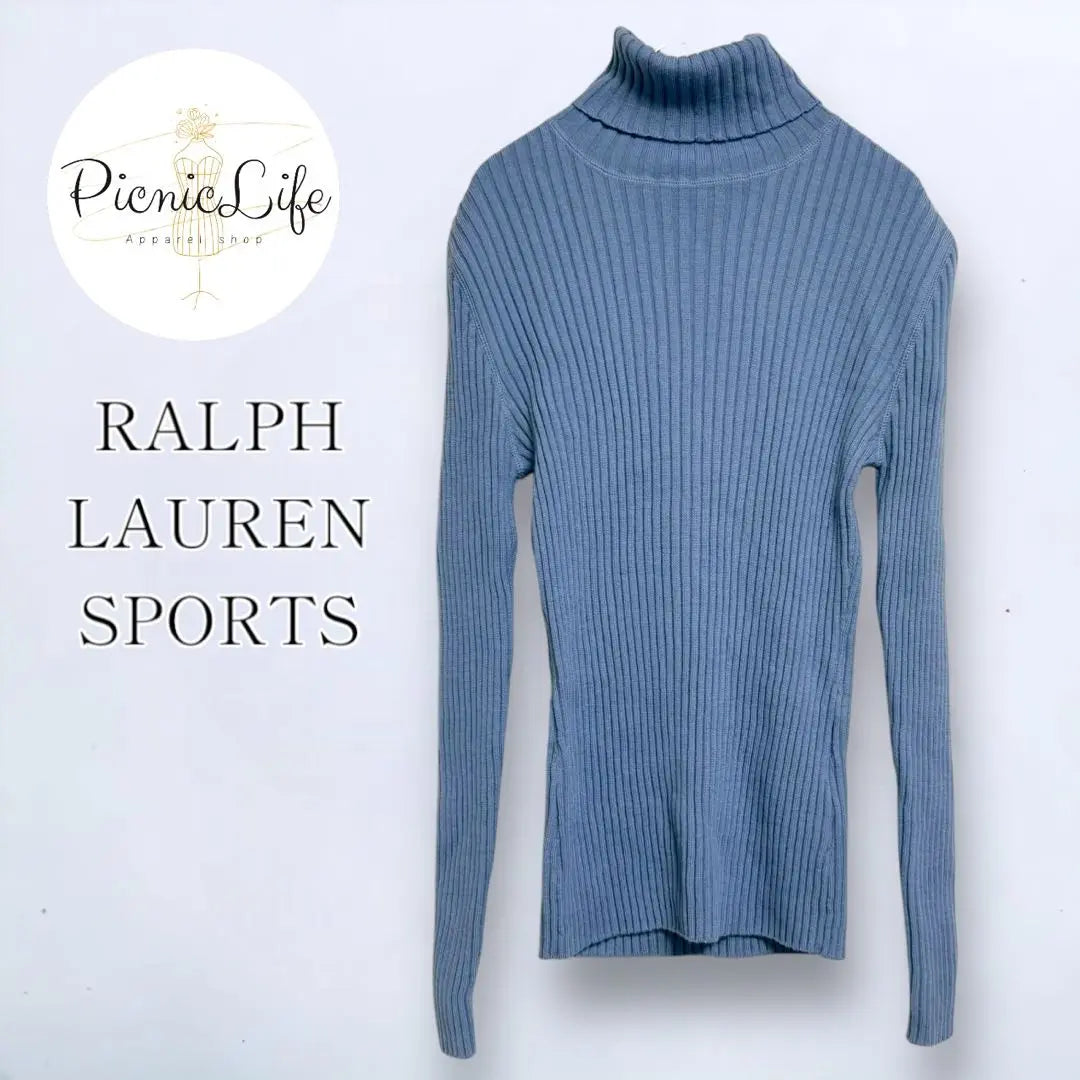 [Ralph Lauren] Jersey de punto acanalado con cuello alto y manga larga ajustada | 【ラルフローレン】タートルネックリブニット プルオーバー スリム タイト 長袖