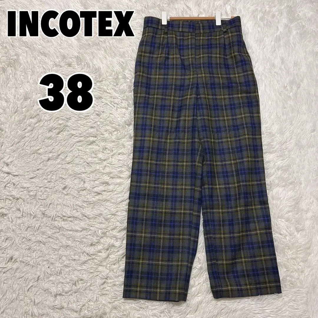 ♥INCOTEX♥ Incotex (38) Pantalón casual con estampado de cuadros y mezcla de pelo