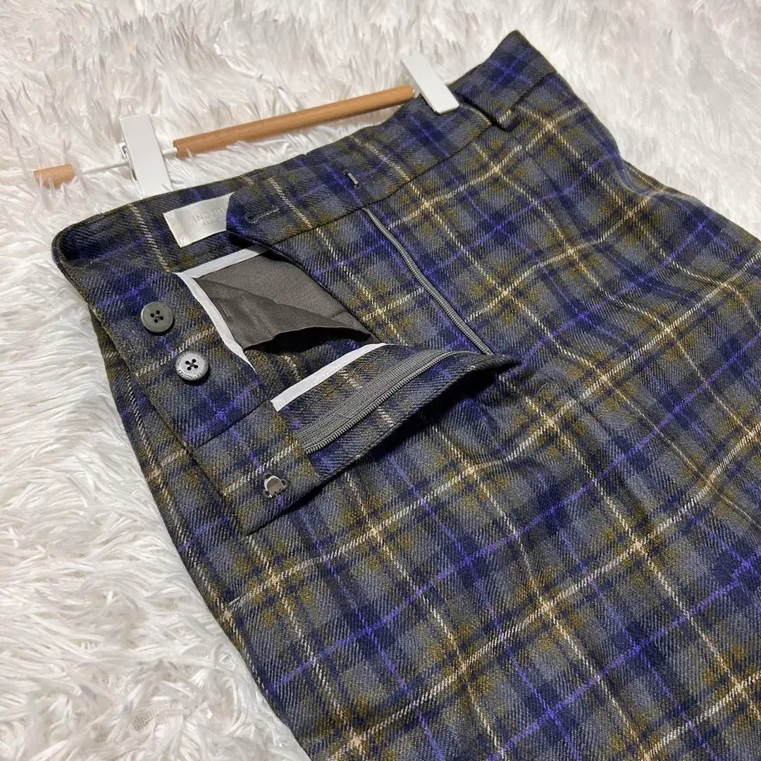 ♥INCOTEX♥ Incotex (38) Checkered pattern casual pants with hair blend