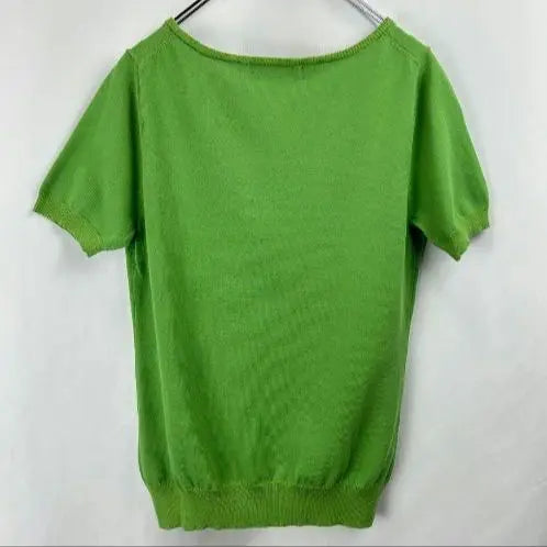 CLEAR IMPRESSION Tops Knit Thin Knit Green Cotton Blend