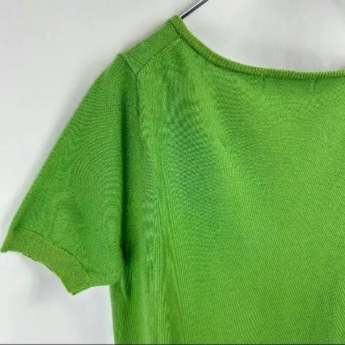 CLEAR IMPRESSION Tops Knit Thin Knit Green Cotton Blend